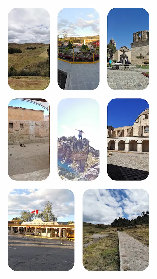 Collage vertical de fotografías de un viaje